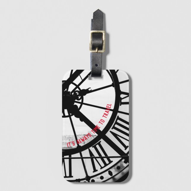 Étiquette À Bagage Cadeau à thème Paris avec photo française (Devant Vertical)