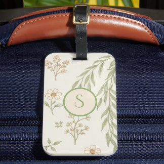Étiquette À Bagage Cadeau Bohème Monogramme Cottagecore