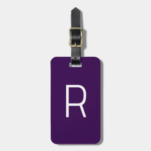 Étiquette À Bagage Cadeau de fête initiale monogramme violet foncé