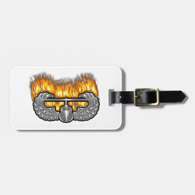 Étiquette À Bagage Cadeau de flamme d'attaque aérienne (Devant horizontal)