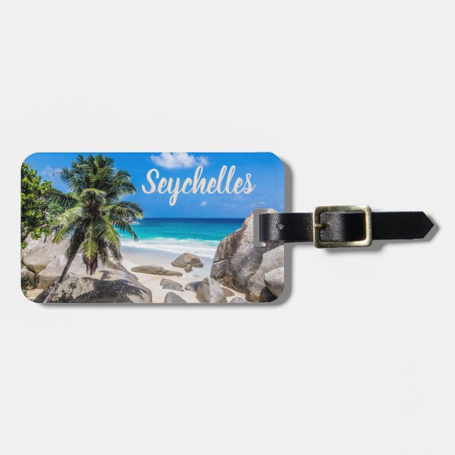 Étiquette À Bagage cadeau Mahe Seychelles Carana Beach (Devant horizontal)