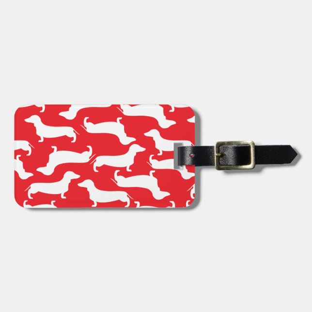 Étiquette À Bagage Cadeau parfait de motif mignon de teckel pour (Devant horizontal)