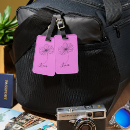 Étiquette À Bagage Cadeau personnalisé Octobre Cosmos Fleur de naissa