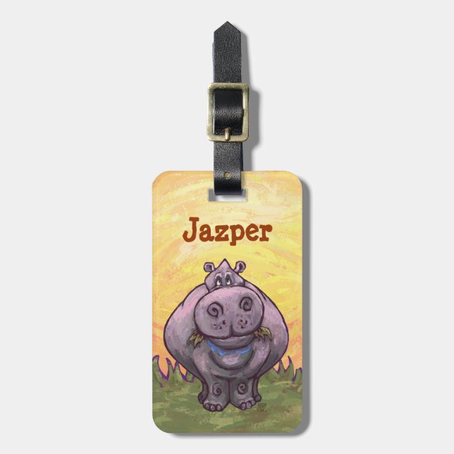 Étiquette À Bagage Cadeaux et accessoires d'hippopotame (Devant Vertical)