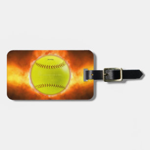 Étiquette À Bagage Cadeaux gays artistiques de Softball en feu de Sli