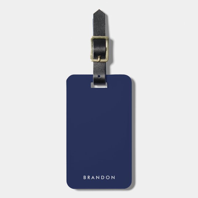 Étiquette À Bagage Cadeaux Personnalisés Pour Hommes Bleus Bagages Ta (Devant Vertical)
