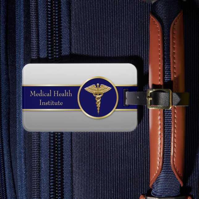 Étiquette À Bagage Caduceus Médicale professionnel Gold Blue (Insitu Rectoal 4)