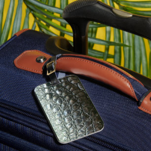 Étiquette À Bagage Caiman Alligator Thème de la faune à effet de peau