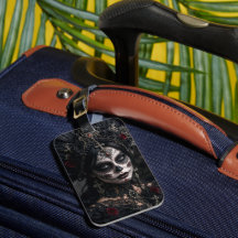 Calavera gothique cramoisie – Rose noire