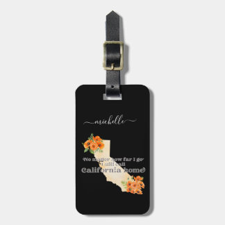 Étiquette À Bagage California Home Texte et couleur personnalisés 