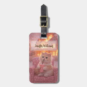 Étiquette À Bagage Calmer la princesse chat pendant le chaos total