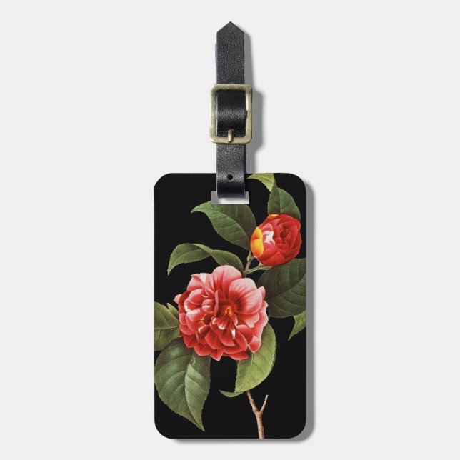 Étiquette À Bagage Camélia rouge, 1833 (Devant Vertical)