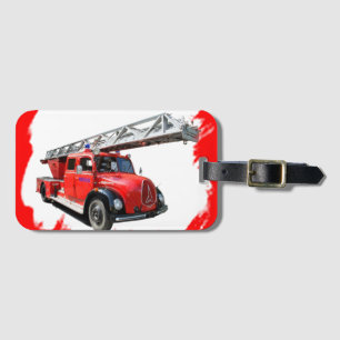Étiquette À Bagage Camion de pompiers