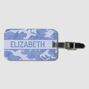 Étiquette À Bagage Camo bleu personnalisé