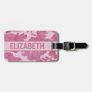 Étiquette À Bagage Camo Rose Personnalisé
