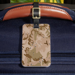 Étiquette À Bagage Camouflage Désert Avec Galets, Militaire, Armée