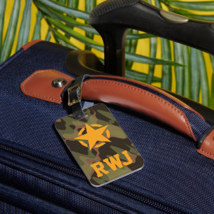 Étiquette À Bagage Camouflage en bois personnalisé Uniforme
