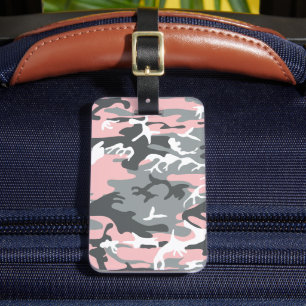 Étiquette À Bagage Camouflage rose et gris, Militaire, Armée