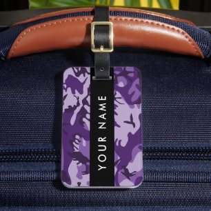 Étiquette À Bagage Camouflage violet Votre nom Personnalisez