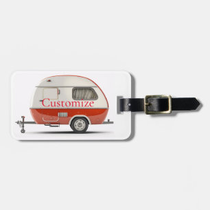 Étiquette À Bagage Camper Teardrop Classic Retro Thunder_Cove