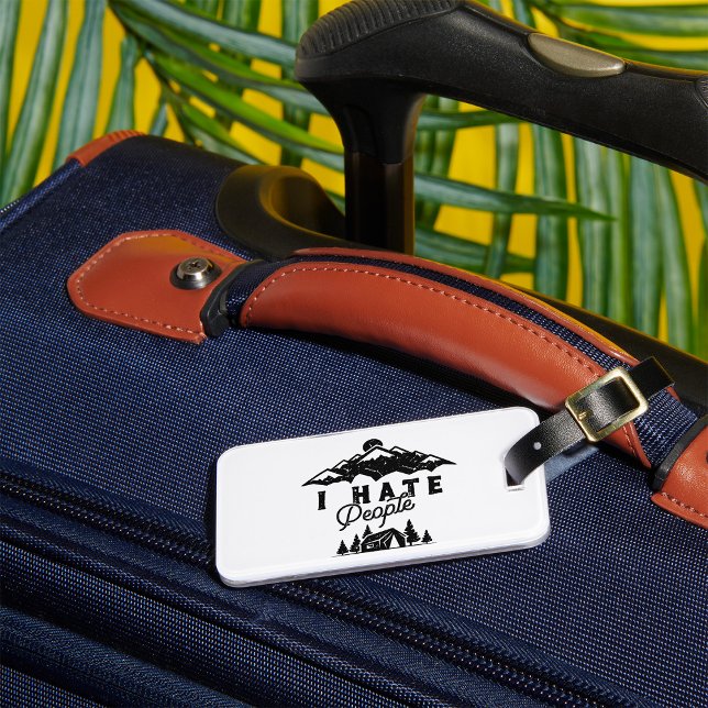 Étiquette À Bagage Camping Anti-Social Drôle Je Déteste Les Gens (Créateur téléchargé)