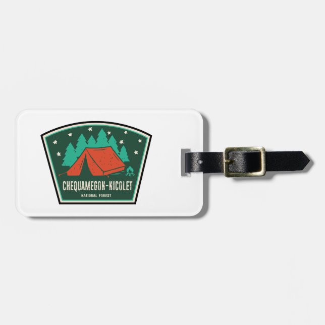 Étiquette À Bagage Camping forestier national Chequamegon-Nicolet (Devant horizontal)