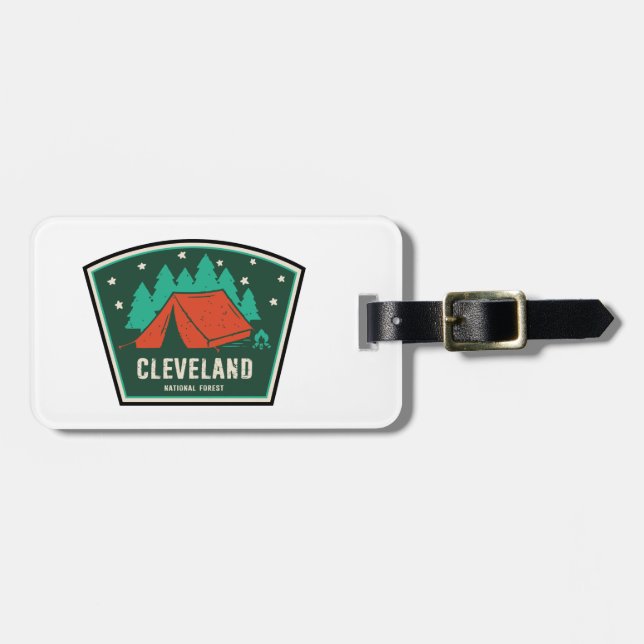Étiquette À Bagage Camping forestier national de Cleveland (Devant horizontal)