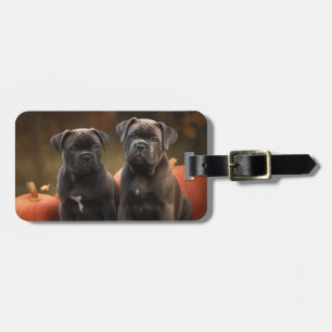 Étiquette À Bagage Cane Corso Chiot Automne Citrouille de plaisir