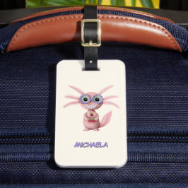 Étiquette À Bagage Caricature adorable Axolotl Personnalisé
