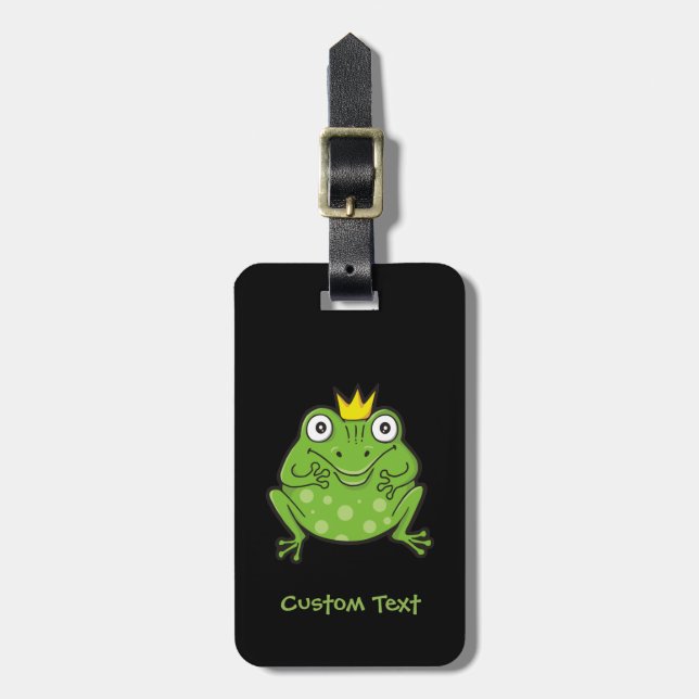 Étiquette À Bagage Caricature de grenouille (Devant Vertical)