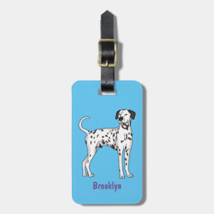 Étiquette À Bagage Caricature pour chien dalmate