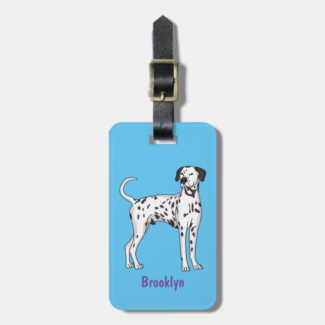 Étiquette À Bagage Caricature pour chien dalmate (Devant Vertical)