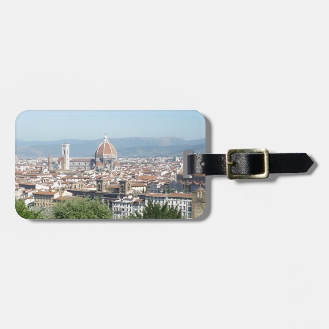 Étiquette À Bagage Carré de Michaël Angelo de Duomo de l'Italie (Devant horizontal)