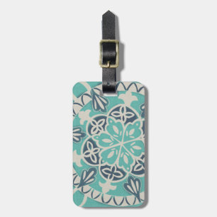 Étiquette À Bagage Carrelage Batik Bleu I