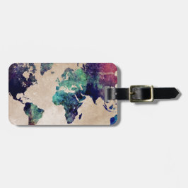 Étiquette À Bagage carte 10 du monde
