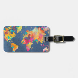 Étiquette À Bagage carte 8 du monde