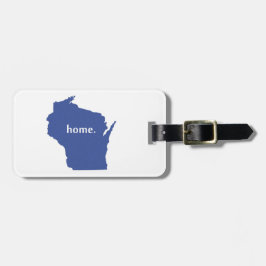 Étiquette À Bagage Carte à la maison d'état de silhouette du