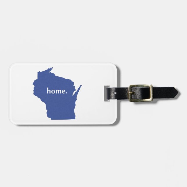 Étiquette À Bagage Carte à la maison d'état de silhouette du (Devant horizontal)