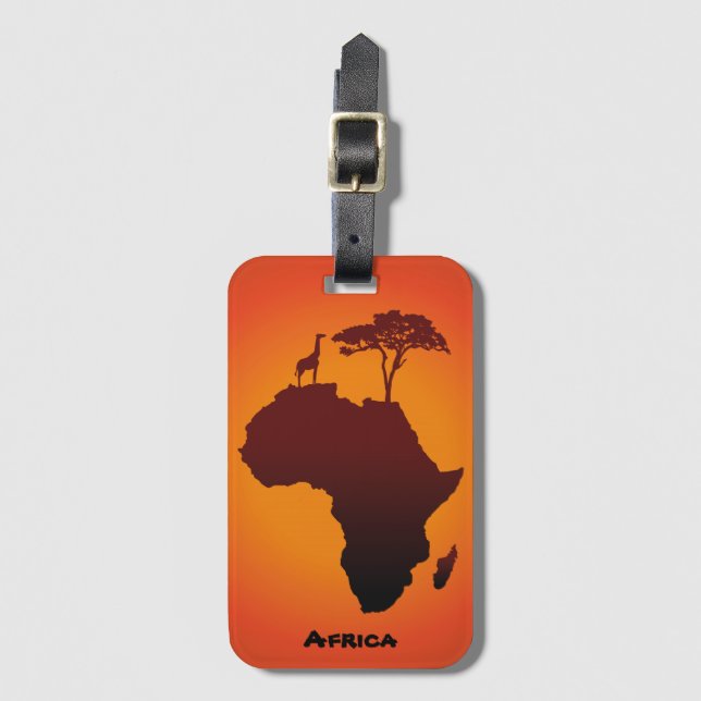 Étiquette À Bagage Carte africaine de safari - étiquette de bagage (Devant Vertical)