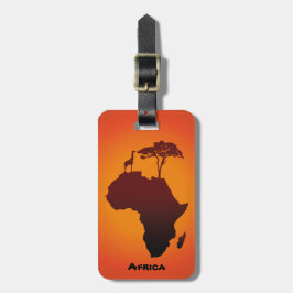 Étiquette À Bagage Carte africaine de safari - étiquette de bagage