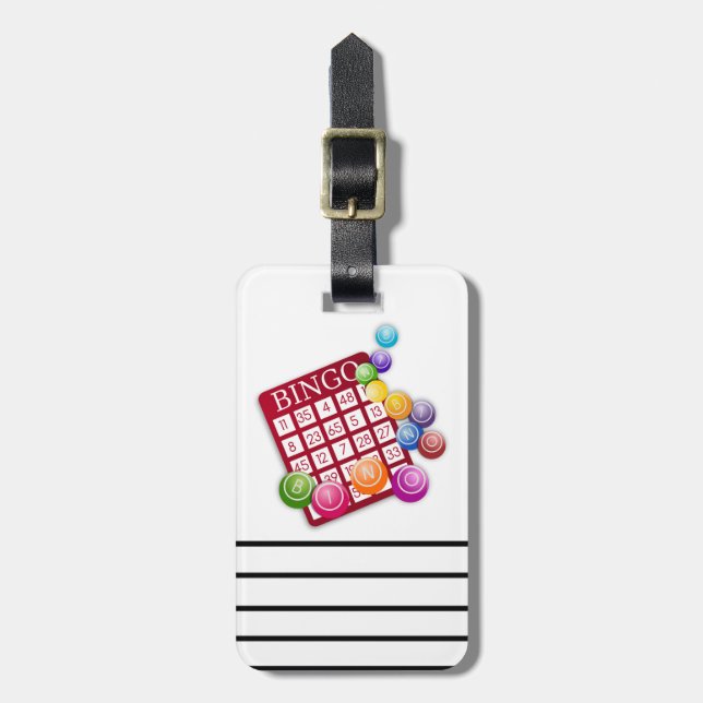 Étiquette À Bagage Carte BINGO avec boules BINGO (Devant Vertical)
