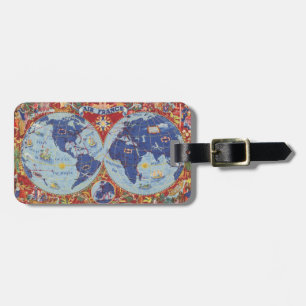 Étiquette À Bagage Carte d'Air France du monde