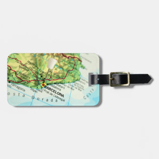 Étiquette À Bagage Carte de Barcelone, Espagne