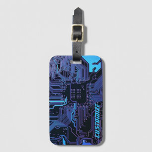 Étiquette À Bagage Carte de circuit électronique bleu PCB personnalis
