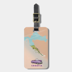 Étiquette À Bagage Carte de Croatie Affiche illustrée.