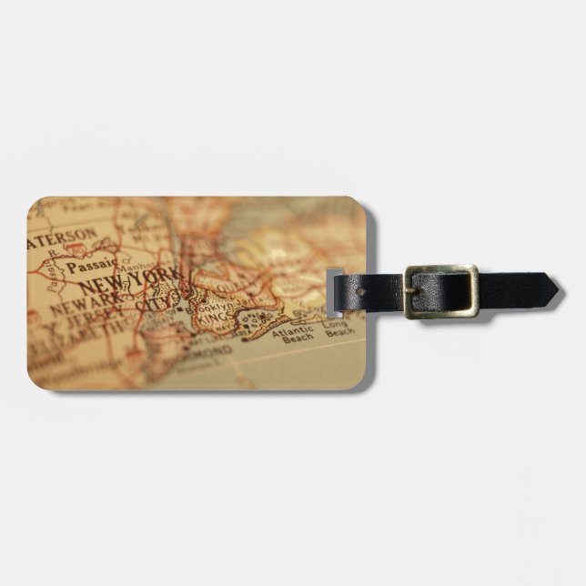 Étiquette À Bagage Carte de cru de NEW YORK (Devant horizontal)