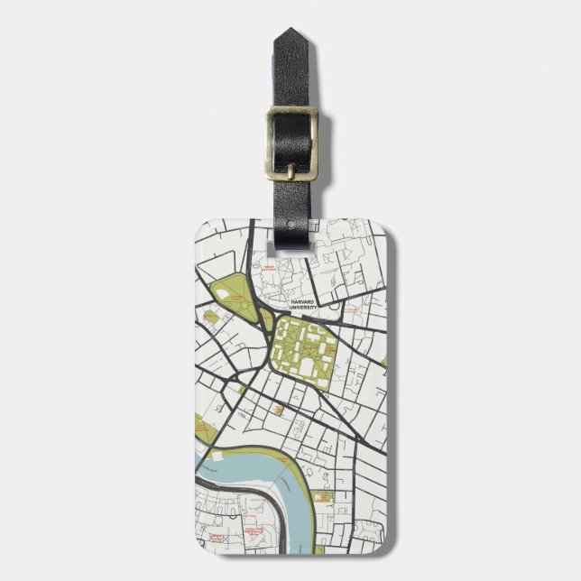 ÉTIQUETTE À BAGAGE CARTE DE DÉTAIL DES MASSACHUSETTS DE L'UNIVERSITÉ  (Devant Vertical)