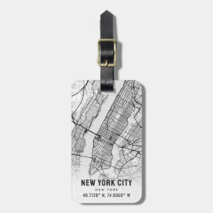 Étiquette À Bagage Carte de New York   Balise de bagage