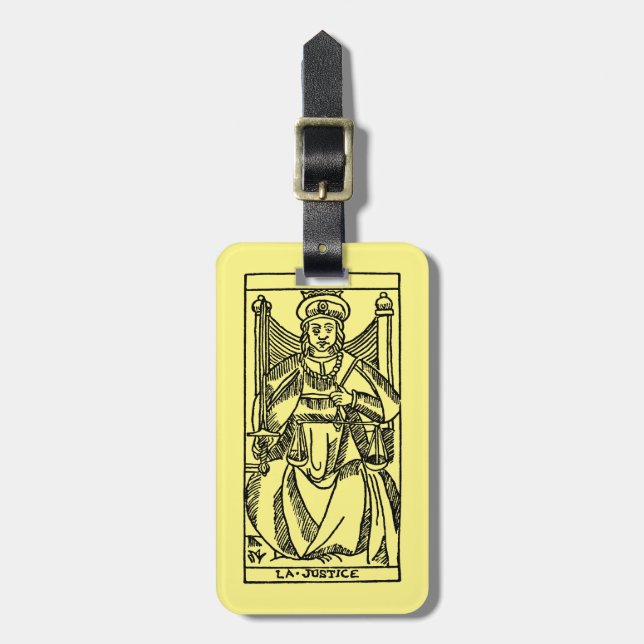 Étiquette À Bagage Carte de tarot : Justice (Devant Vertical)