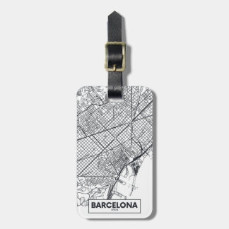 Étiquette À Bagage Carte de ville de Barcelone, Espagne |